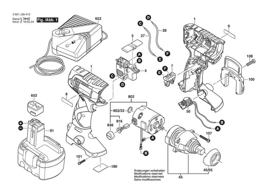 3601J09410 Bosch Impact Wrench Parts Diagram