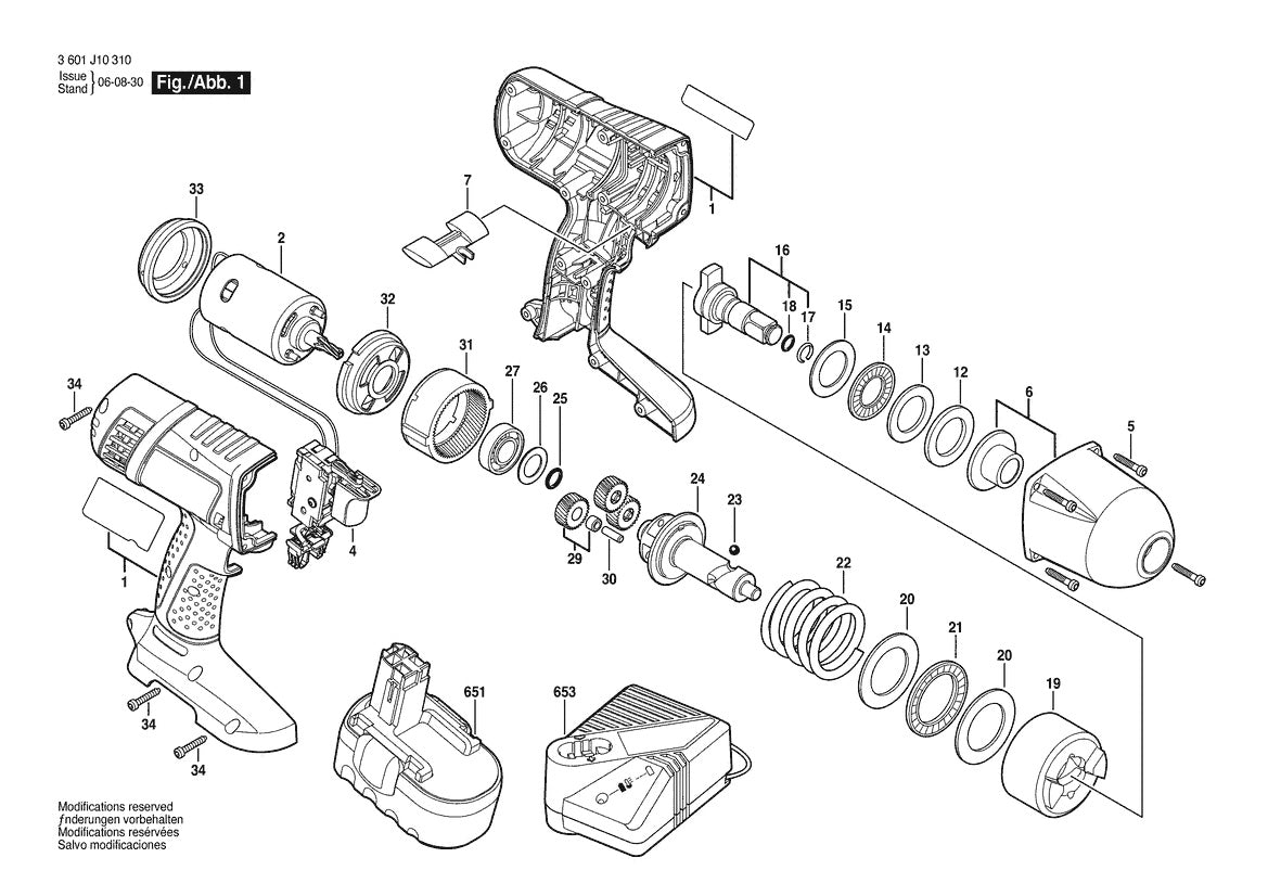 3601J10310 Bosch Impact Wrench Parts Diagram