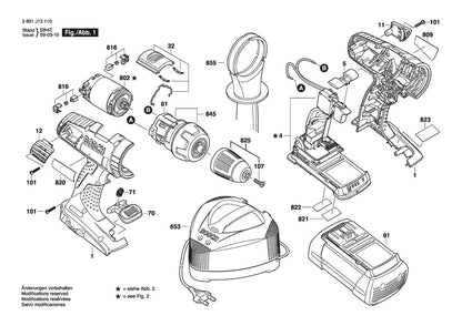 18636-03 (3601J13110) Bosch 36V Brute Tough 1 Bosch Hammer Drill Parts Diagram