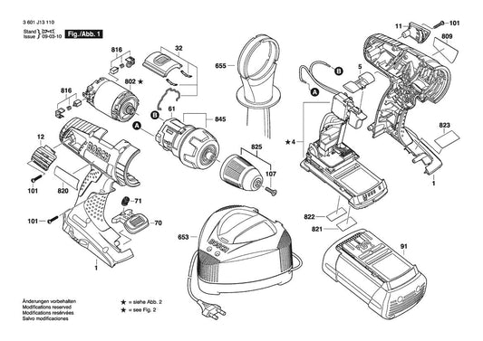 18636-03 (3601J13110) Bosch 36V Brute Tough 1 Bosch Hammer Drill Parts Diagram