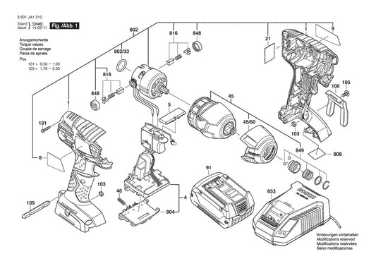 25618  Bosch 18V Lithium-Ion Impactor Driver Bosch Impact Driver Parts Diagram