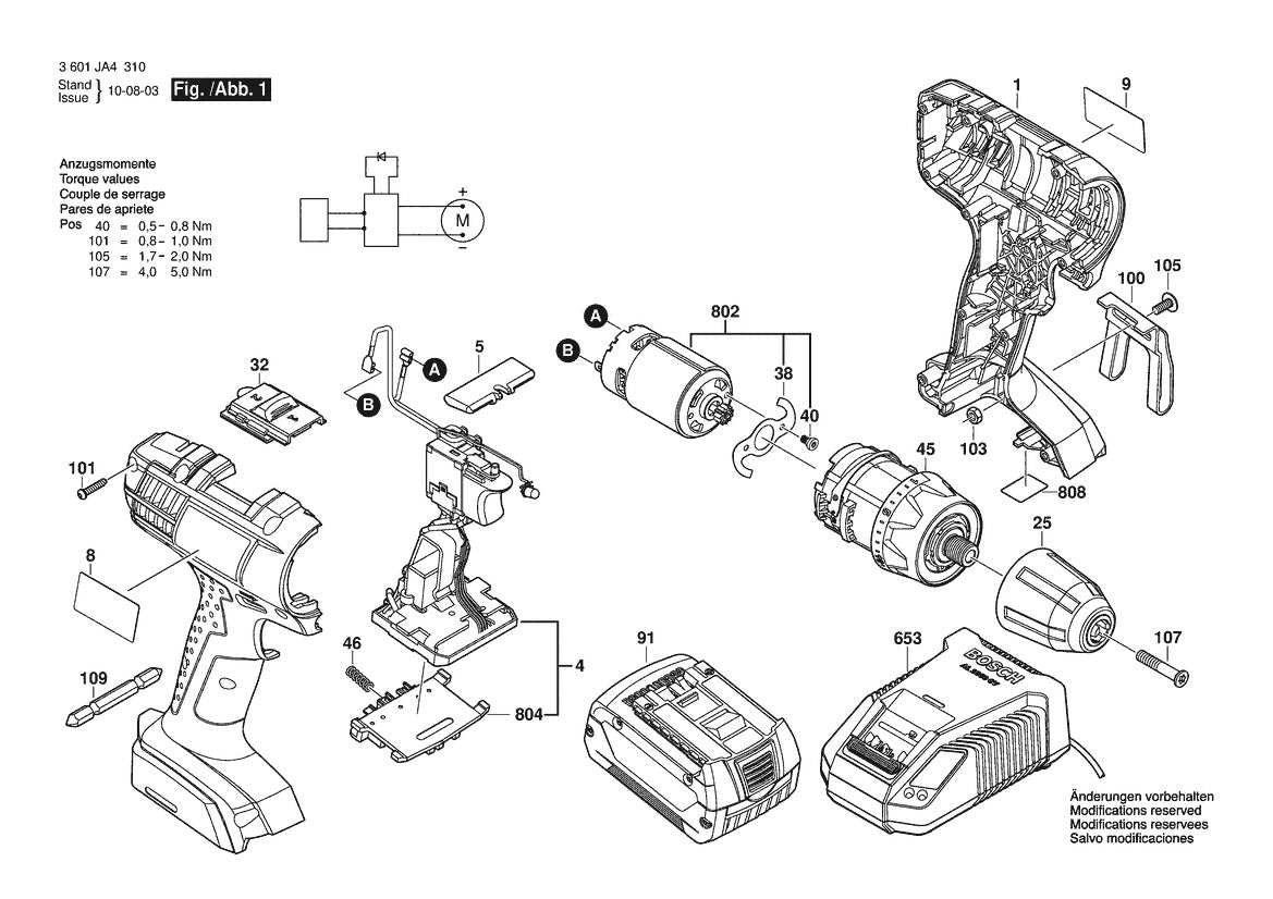 3601JA4310 Bosch Cordless Drill Parts Diagram