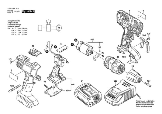 3601JA4310 Bosch Cordless Drill Parts Diagram