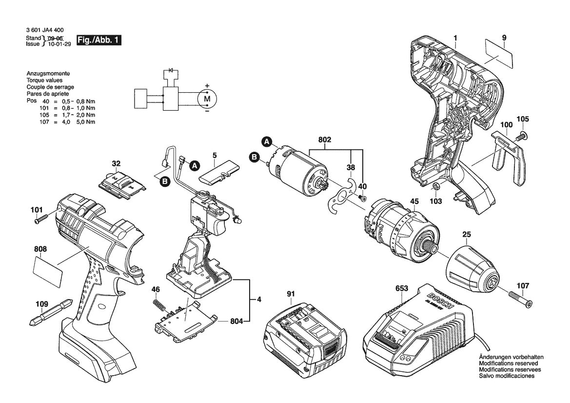 3601JA44H0 Bosch Cordless Drill Parts Diagram