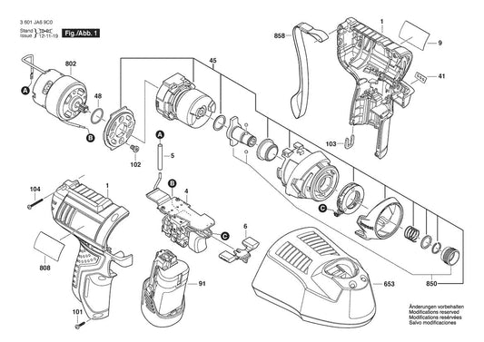 PS41  Bosch 12V Max Lithium Ion Impact Driver Bosch Impact Driver Parts Diagram
