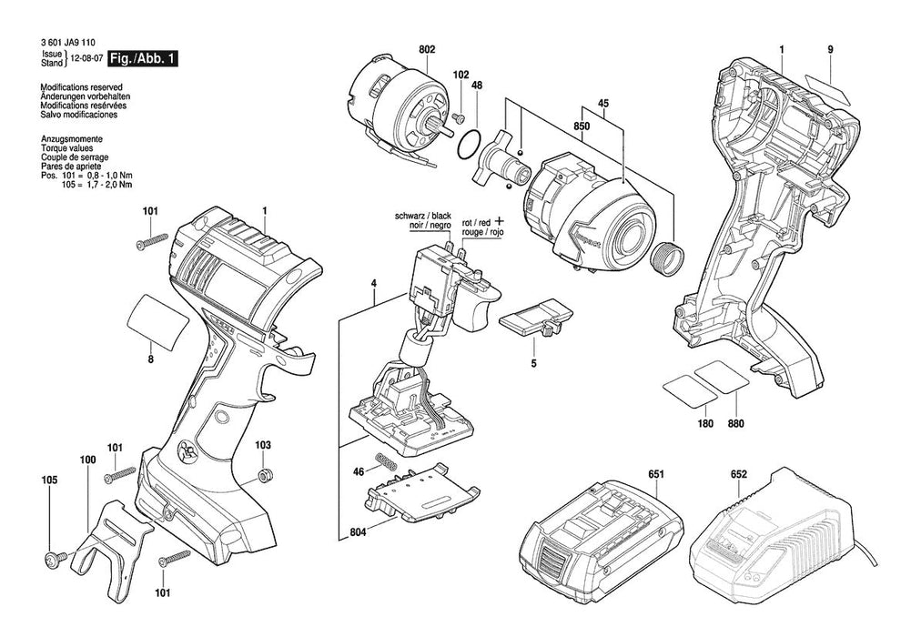 06019A9113 Bosch Impact Wrench Parts Diagram