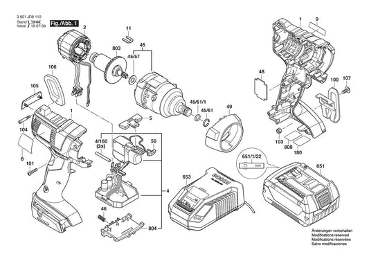 3601JD8110 Bosch Impact Wrench Parts Diagram