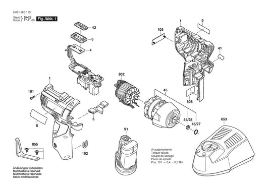 3601JE0110 Bosch Impact Wrench Parts Diagram