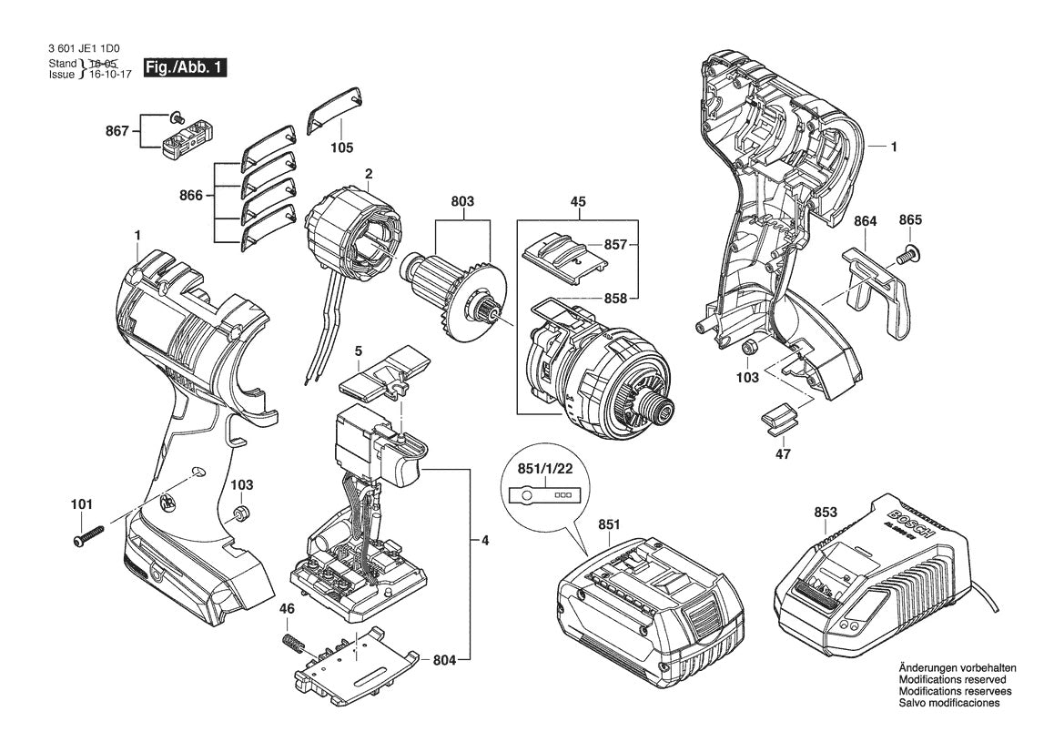 3601JE11D0 Bosch Cordless Drill Parts Diagram