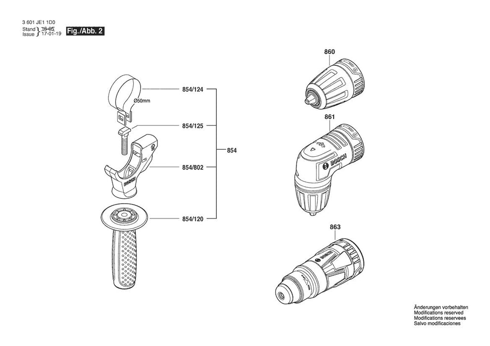 3601JE11D0 Bosch Cordless Drill Parts Diagram