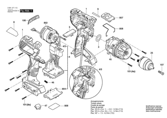3601JF1110 Bosch Cordless Drill Parts Diagram