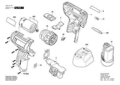 3601JF6010 Bosch Cordless Drill Parts Diagram