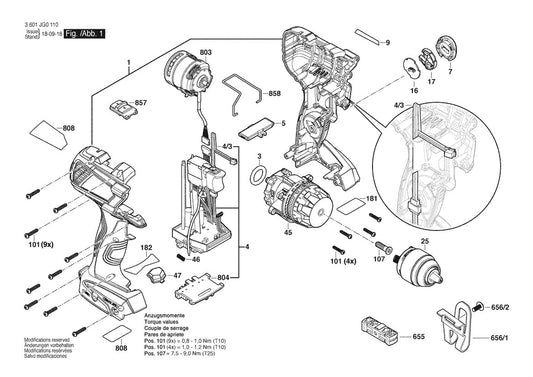 3601JG0110 Bosch Cordless Drill Parts Diagram