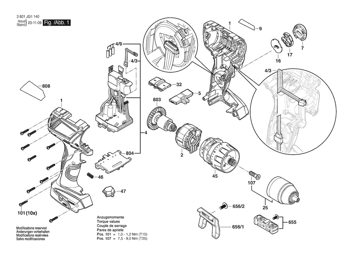 3601JG1151 Bosch Cordless Drill Parts Diagram