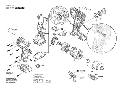 3601JG1151 Bosch Cordless Drill Parts Diagram