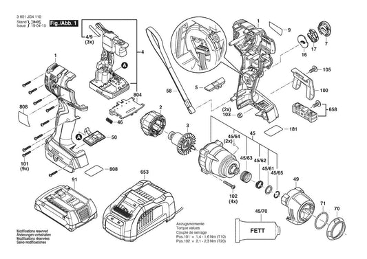 3601JG4110 Bosch Impact Wrench Parts Diagram