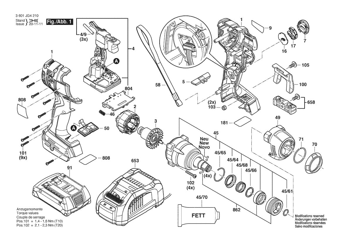 3601JG4210 Bosch Impact Wrench Parts Diagram