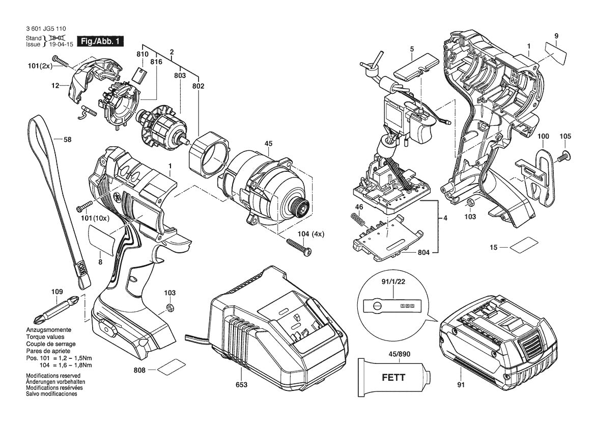 3601JG5110 Bosch Impact Wrench Parts Diagram