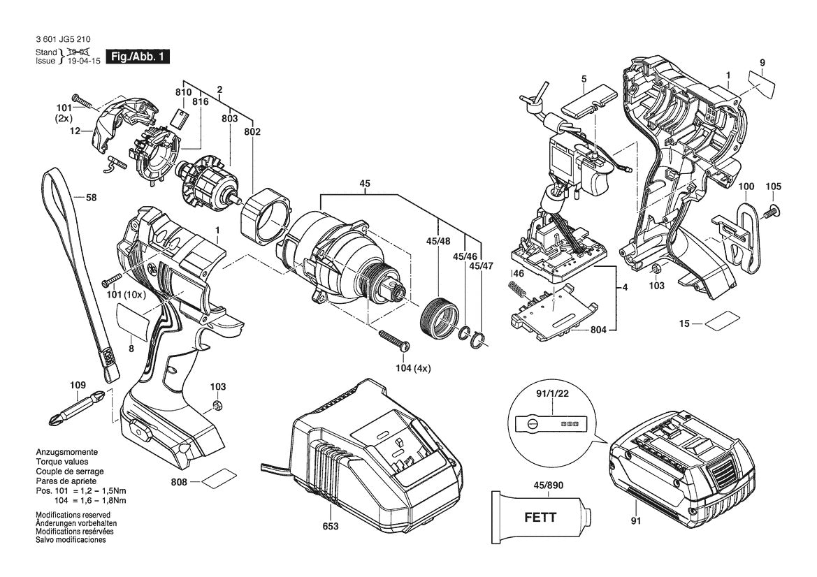 3601JG5210 Bosch Impact Wrench Parts Diagram
