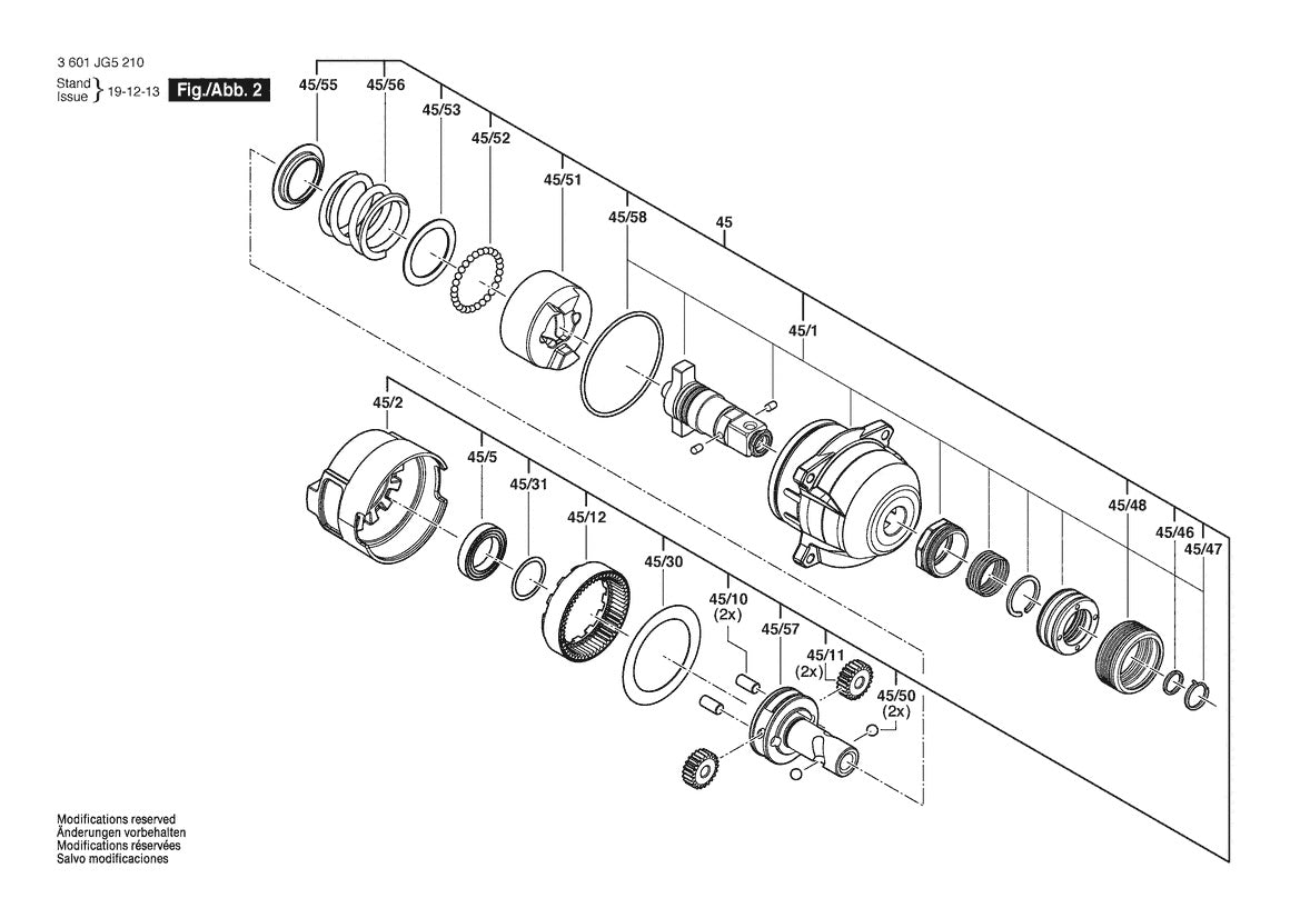 3601JG5210 Bosch Impact Wrench Parts Diagram