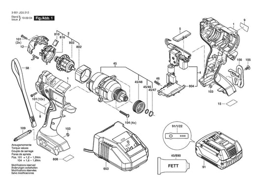 3601JG5212 Bosch Impact Wrench Parts Diagram