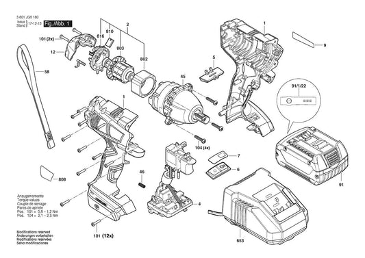 3601JG61G0 Bosch Impact Wrench Parts Diagram