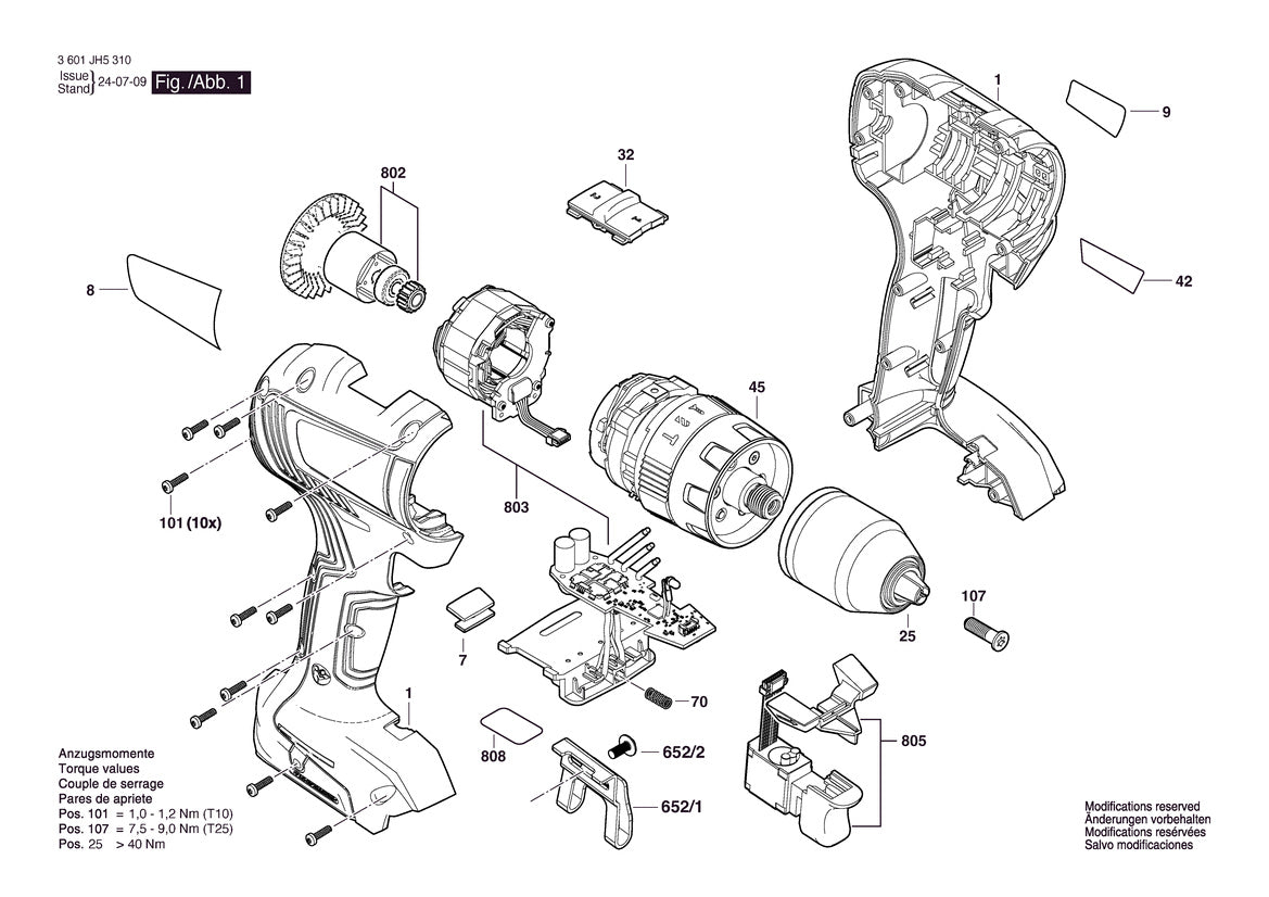 3601JH5310 Bosch Cordless Drill Parts Diagram