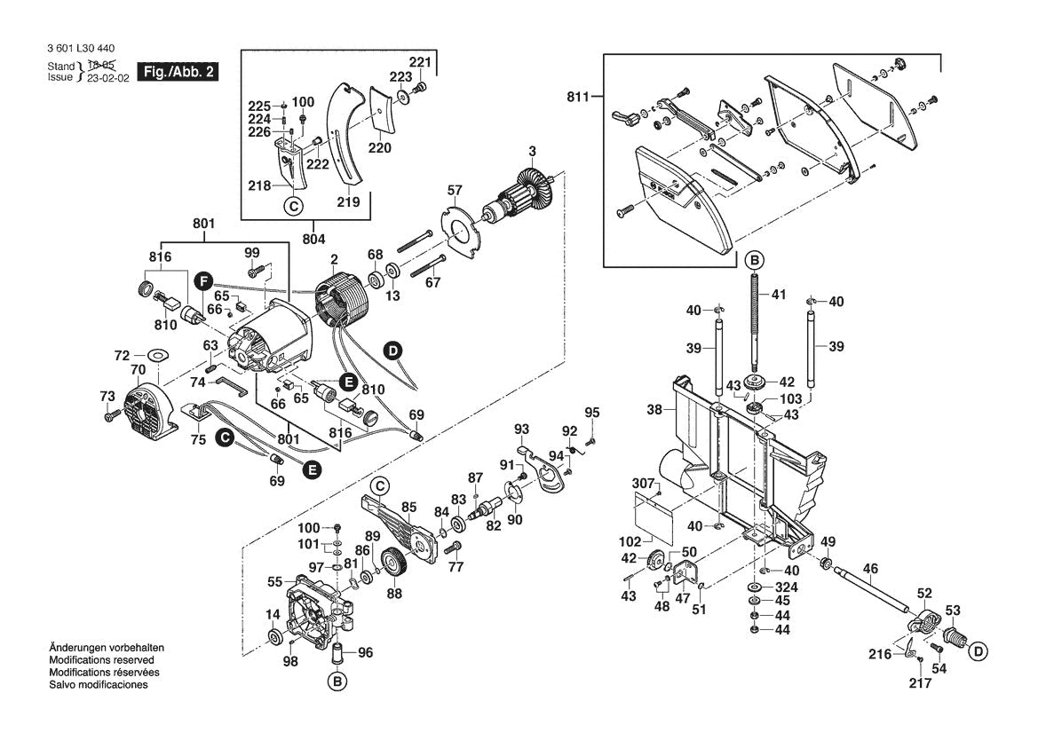 3601L30440 Bosch Table Saw Parts Diagram