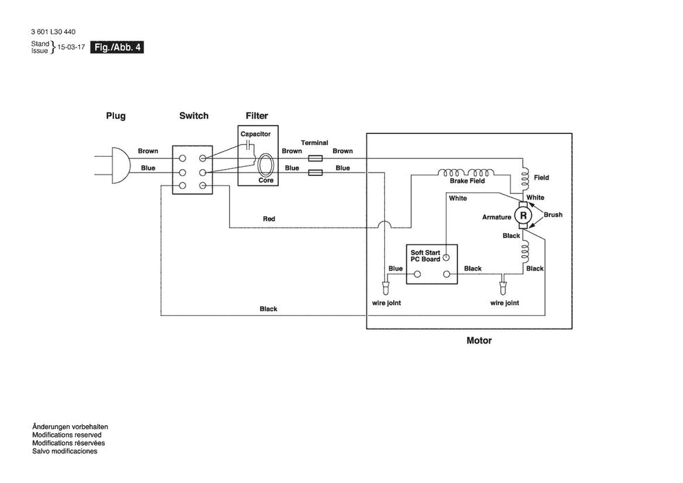 3601L30440 Bosch Table Saw Parts Diagram