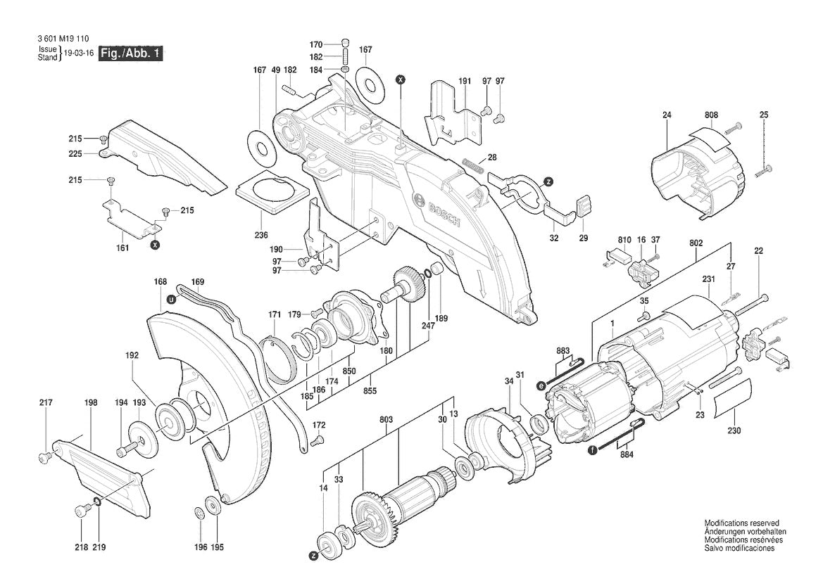 CM8S  Bosch 8-1 Bosch Miter Saw Parts Diagram