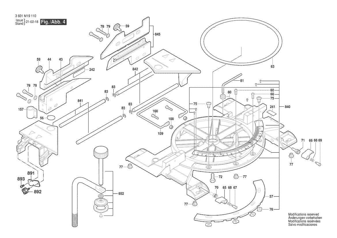 CM8S  Bosch 8-1 Bosch Miter Saw Parts Diagram