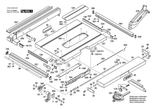 3601M30530 Bosch Table Saw Parts Diagram