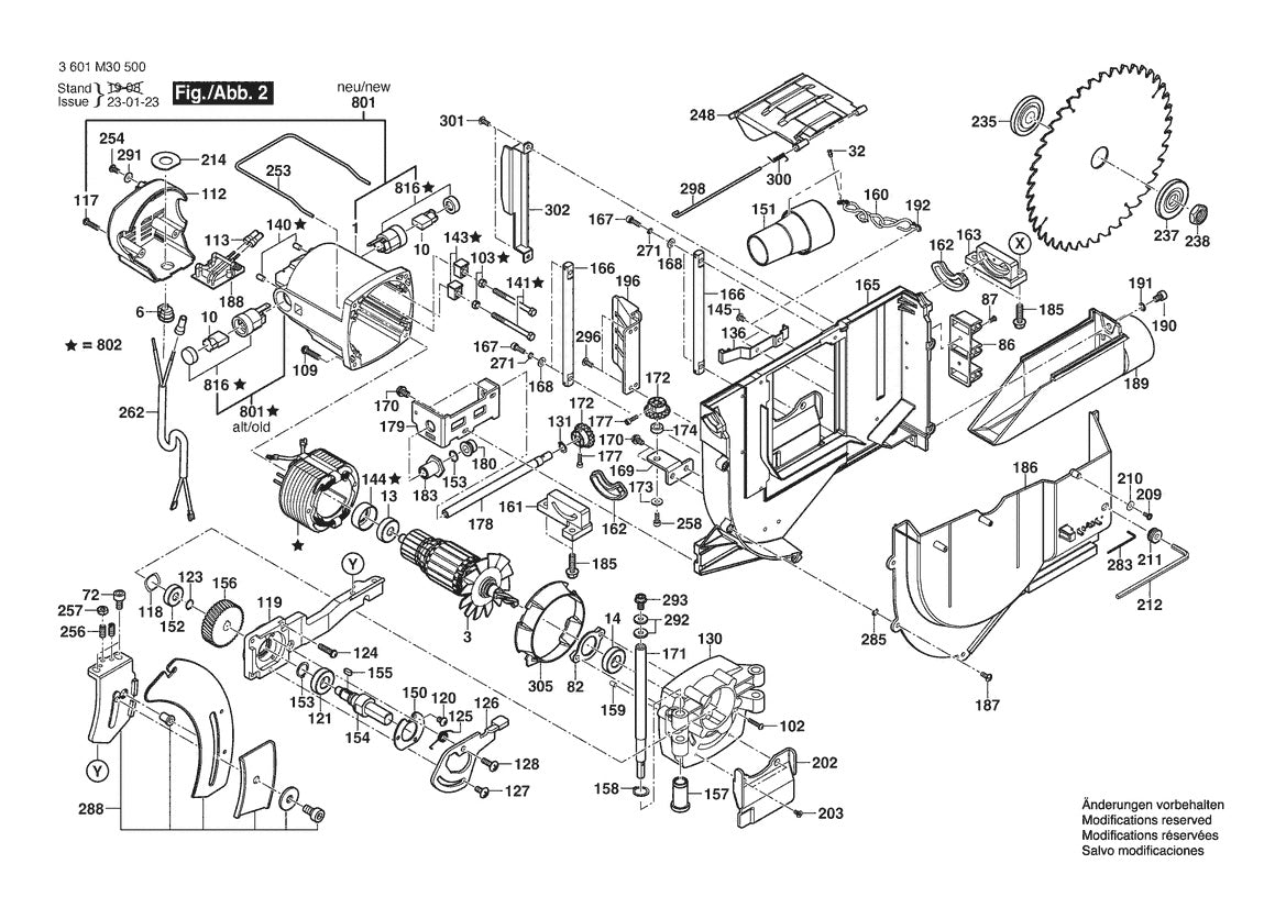 3601M30530 Bosch Table Saw Parts Diagram