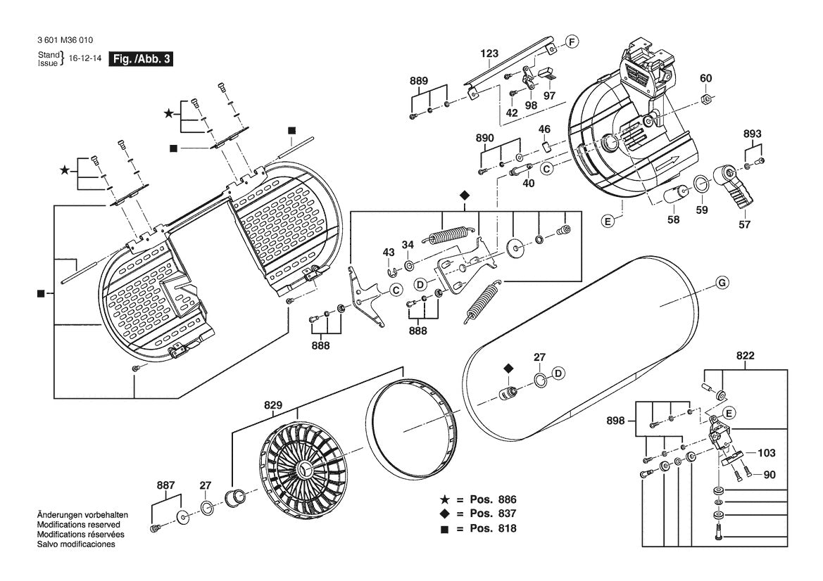 3601M36010 Bosch Saw Parts Diagram