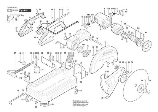 3601M380K0 Bosch Saw Parts Diagram