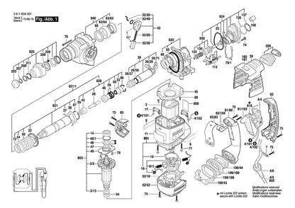 3611B3A0C1 Bosch Rotary Hammer Parts Diagram