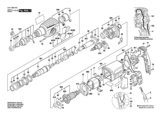 3611B50410 Bosch Rotary Hammer Parts Diagram