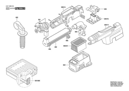 3611B50411 Bosch Hammer Drill Parts Diagram