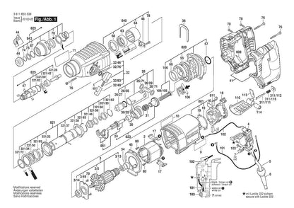 3611B76010 Bosch Hammer Drill Parts Diagram