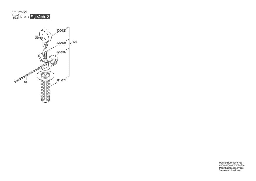 3611B76010 Bosch Hammer Drill Parts Diagram