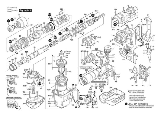 11264EVS (3611B64010) Bosch 1-5 Bosch Rotary Hammer Parts Diagram