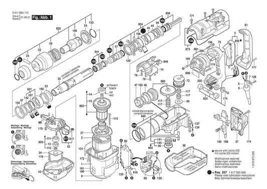 11265EVS (3611B64110) Bosch 1-5 Bosch Rotary Hammer Parts Diagram