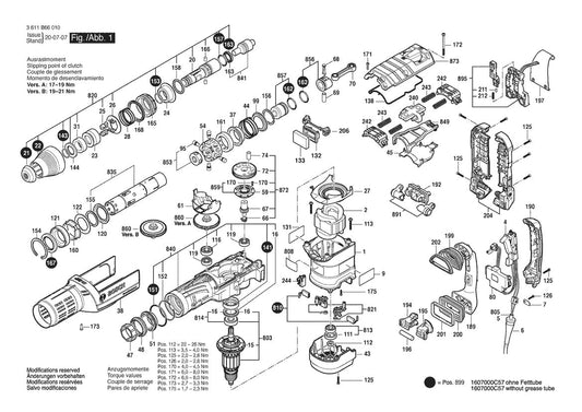 3611B66010 Bosch Rotary Hammer Parts Diagram