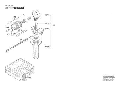 3611B670B0 Bosch Rotary Hammer Parts Diagram
