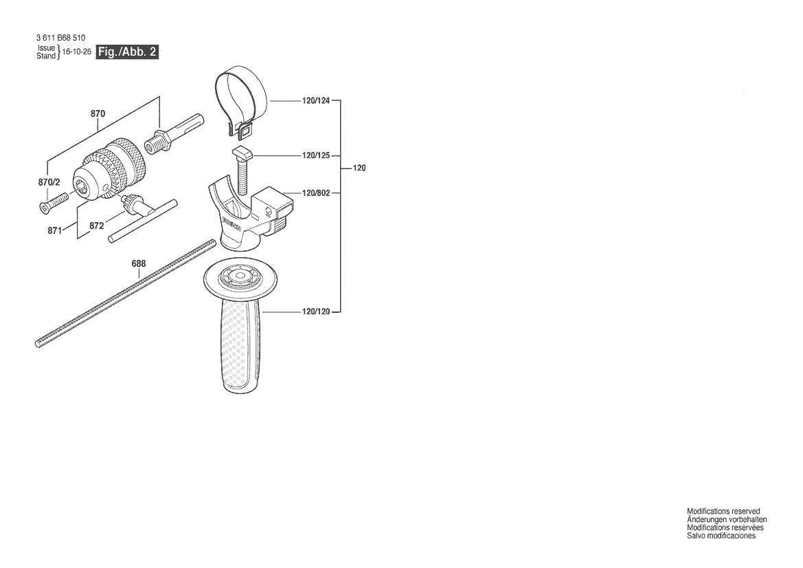 3611B68510 Bosch Rotary Hammer Parts Diagram