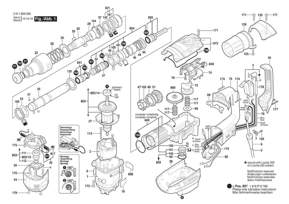 3611B69020  Bosch Rotary Hammer Bosch Rotary Hammer Parts Diagram