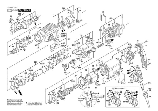 3611BA3030  Bosch Rotary Hammer Bosch Rotary Hammer Parts Diagram