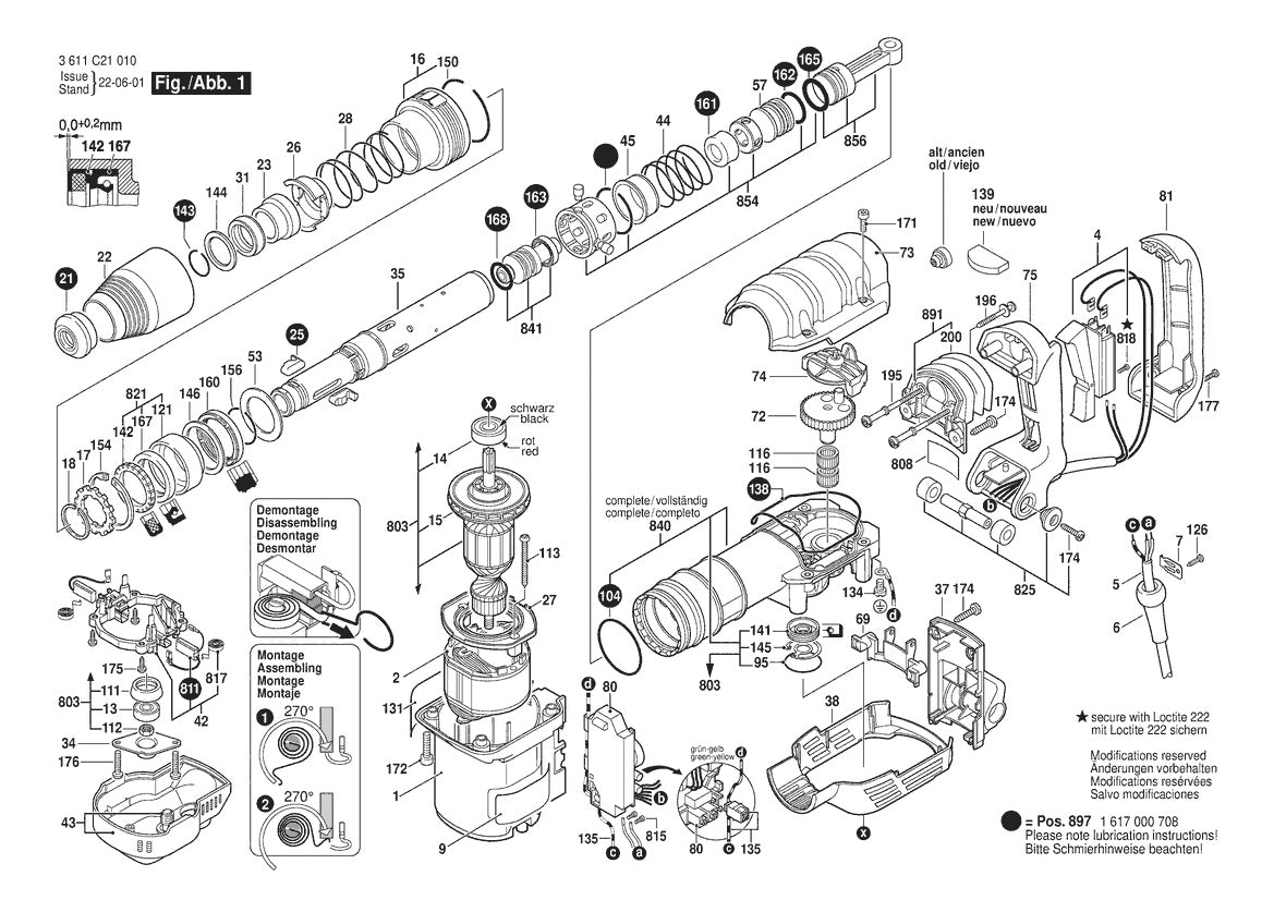 3611C21010 Bosch Demolition Hammer Parts Diagram