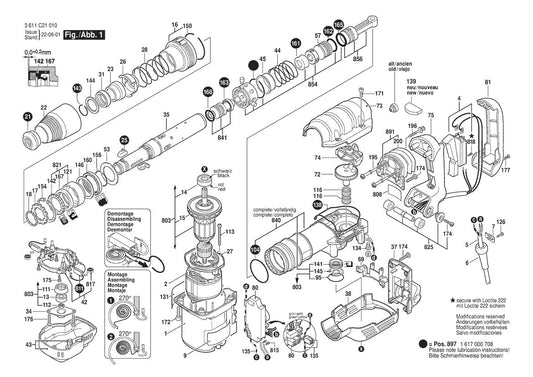 3611C21010 Bosch Demolition Hammer Parts Diagram
