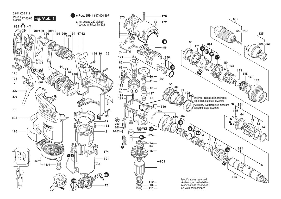 RH432VCQ  Bosch Rotary Hammer Bosch Rotary Hammer Parts Diagram
